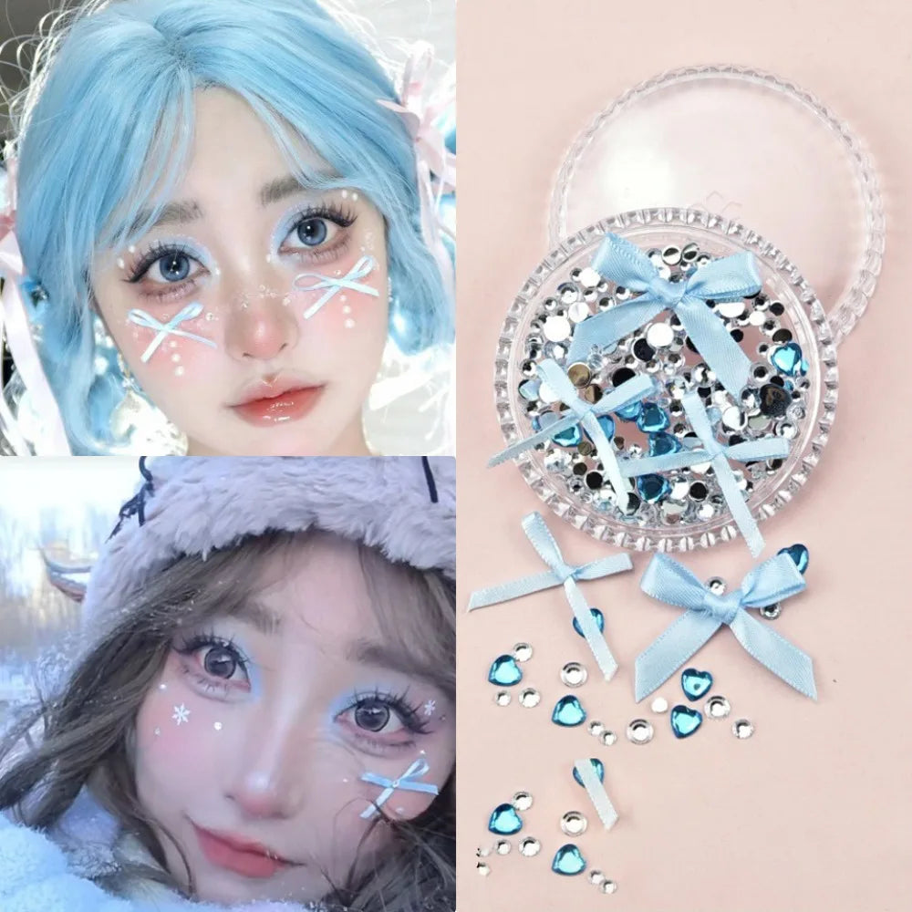 3D Rhinestone Bow Crystal Face & Nail Sticker Decorations