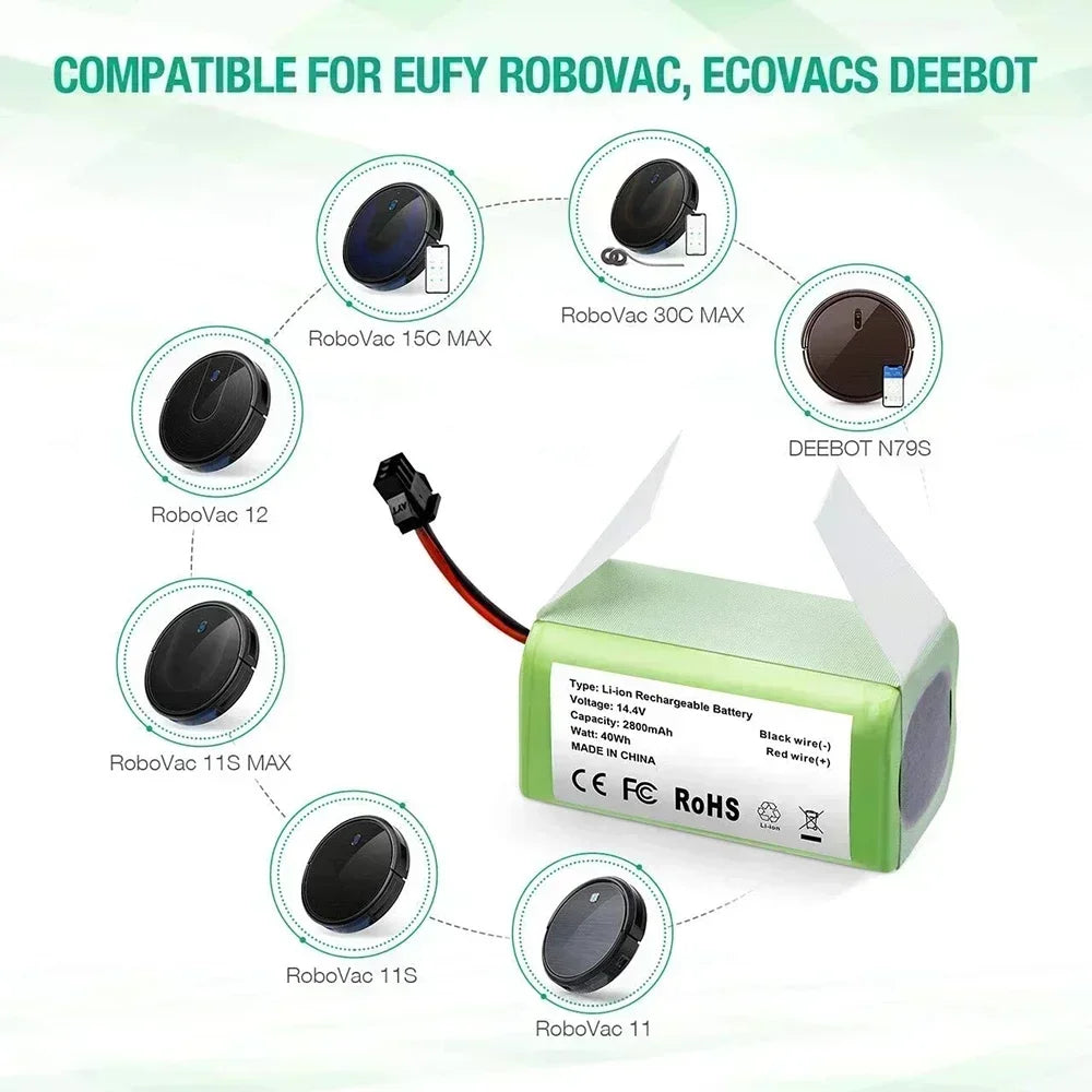 14.4V 6800mAh Li-Ion Battery for Shark Ion Robot RV700 RV720 RV750 Robot Vacuum Battery HIP