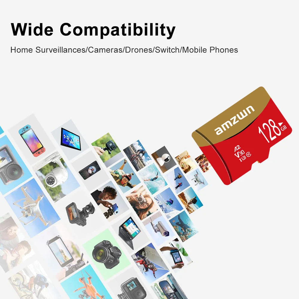 128GB Micro SD Card Class 10 V30 A2 U3 High-Speed TF Card Micro SD Memory Card HIP