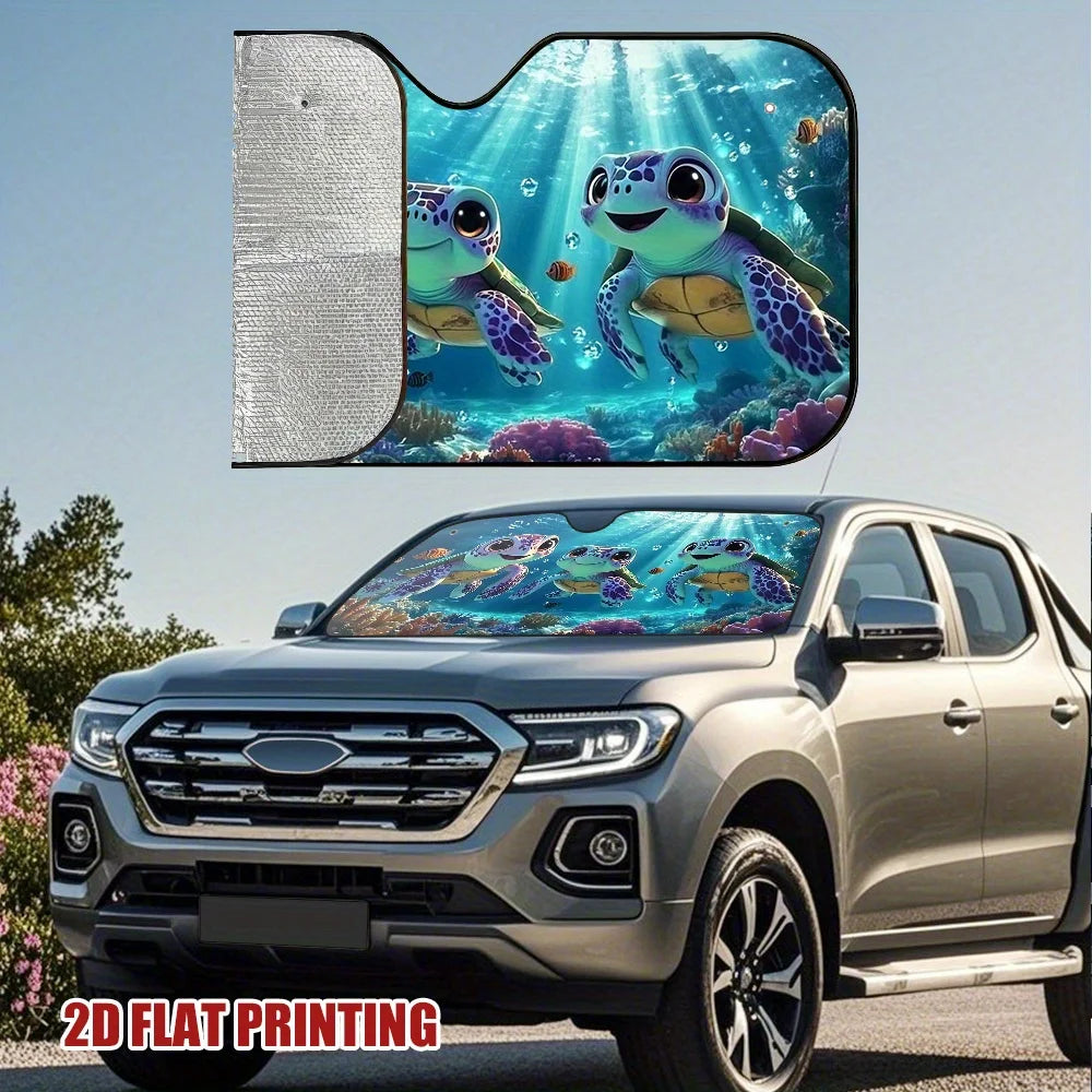 Sea Turtle Trio Car Sun Visor – Dashboard Heat Shield Car Sun Visor HIP