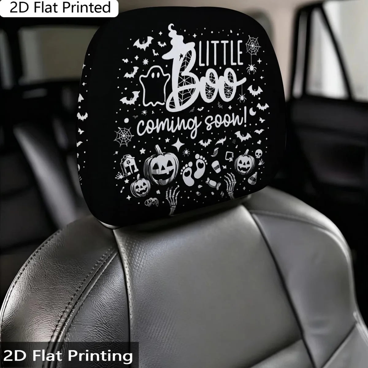 2-Pack Halloween Ghost Car Pillow Covers – Black & White Pillow Covers HIP
