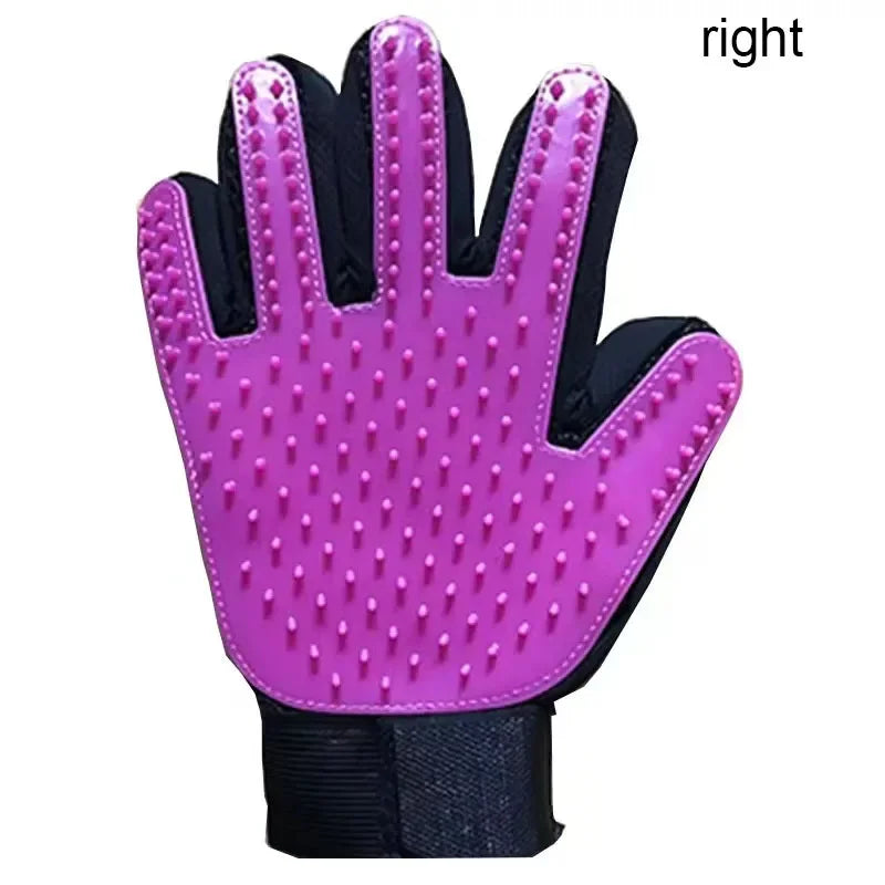 Silicone Pet Grooming Glove – Dog & Cat Deshedding Brush Pet Grooming Glove HIP C790-Purple right