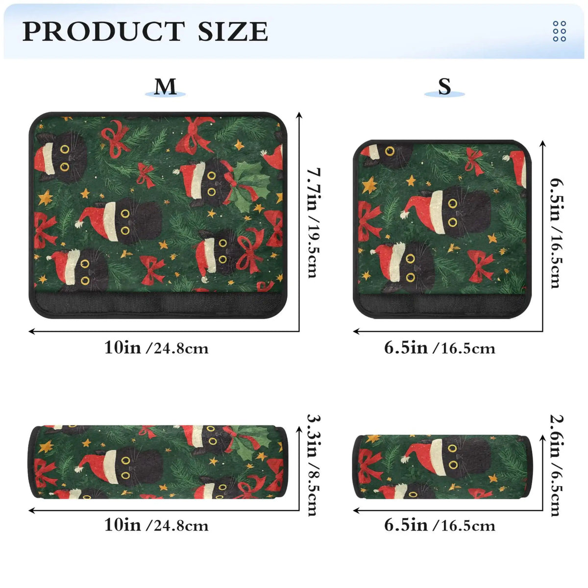 Christmas Cat Bow Seat Belt Covers 2 Pack – Soft Flannel Seat Belt Cover HIP