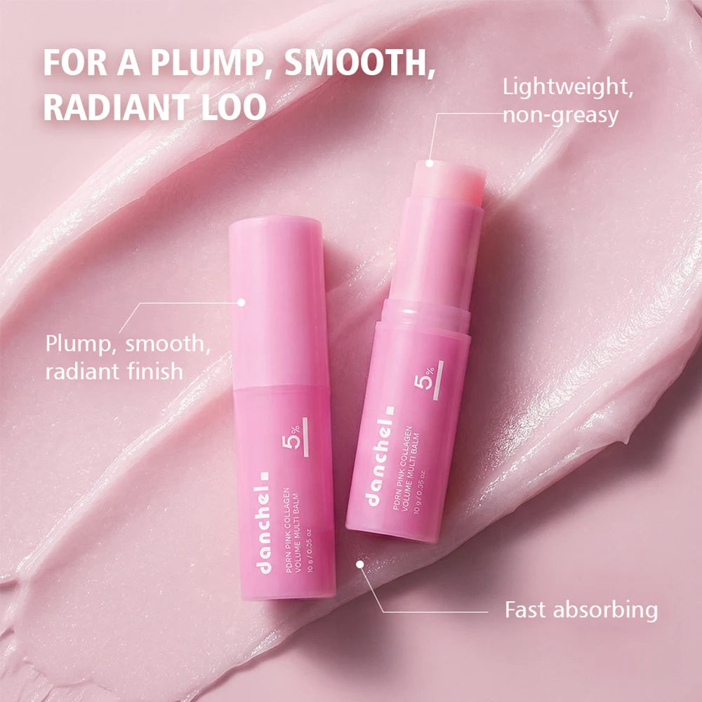 PDRN Pink Collagen Volume Collagen Stick Multi Balm Stick Deep Hydration Moisturizer Brightening Plump Smooth Face Skin Care HIP 2pcs