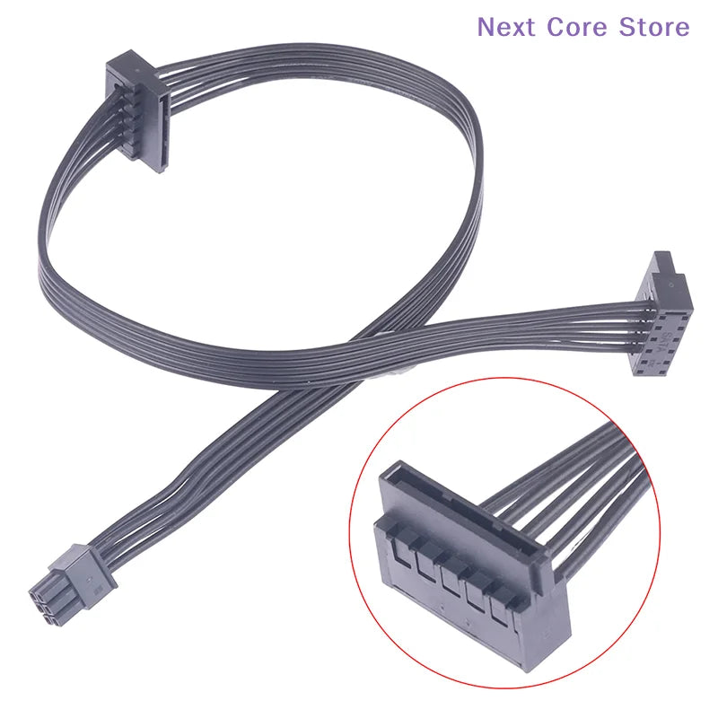 Mini 6-Pin to 2x SATA Power Cable – SSD & HDD Adapter SATA Power Cable HIP