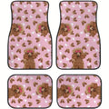 4-Piece Teddy Dog Print Car Floor Mats – Universal Heavy-Duty Automotive Floor Mats HIP black