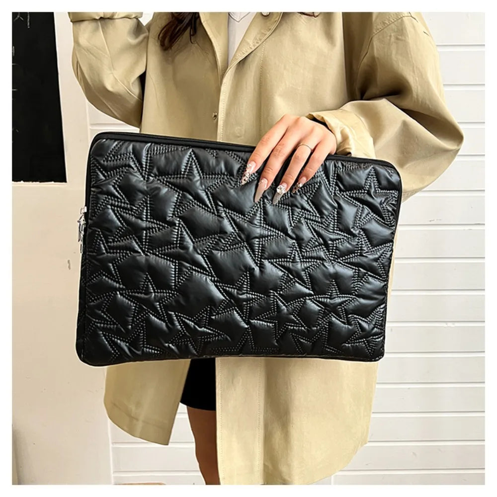 Quilted Star Laptop Sleeve – Lightweight Protective Case Laptop Sleeve Case HIP Black 14 inches