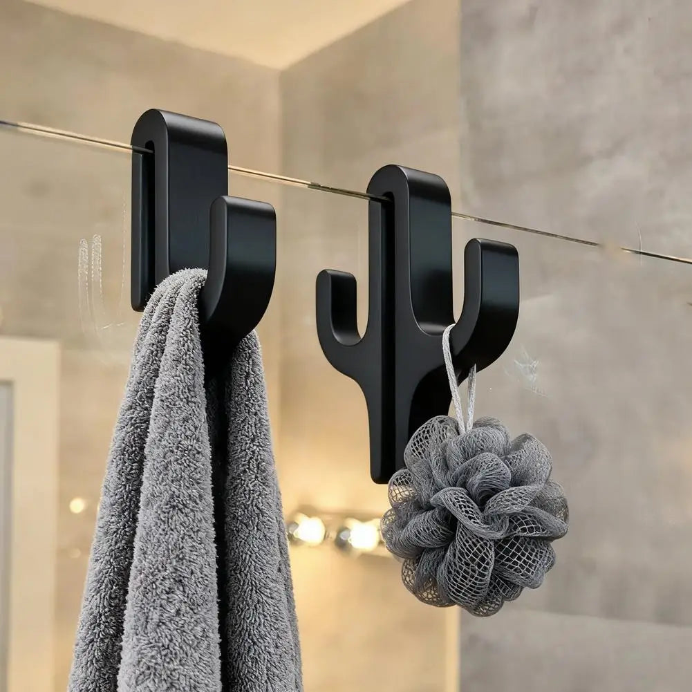 2Pcs Bathroom Hooks Multifunctional Bathroom Towel Hooks Portable Towel Hooks for Bathroom Glass Doors Movable Robe Hooks HIP