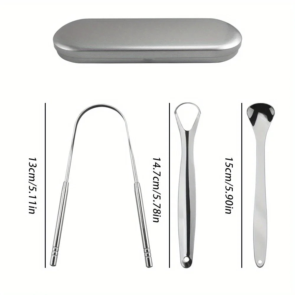 Stainless Steel Tongue Scraper with Travel Case | RUZOFO Tongue Scraper HIP