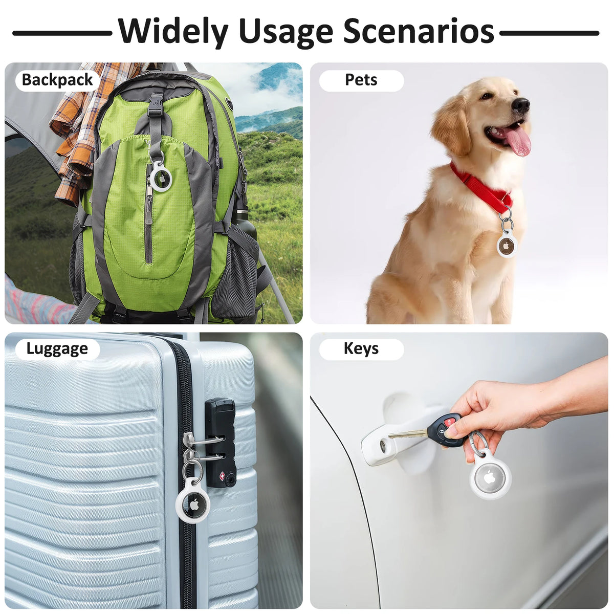 Waterproof Apple AirTag Case – Silicone Carabiner Keychain GPS Tracker Case HIP