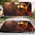 Golden Soccer Ball Car Sun Visor – Polyester Suction Cup Car Sun Visor Cover HIP 1-S