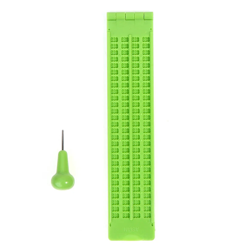 Braille Writing Slate with Stylus – Portable Plastic Practice Set Braille Writing Slate HIP Green