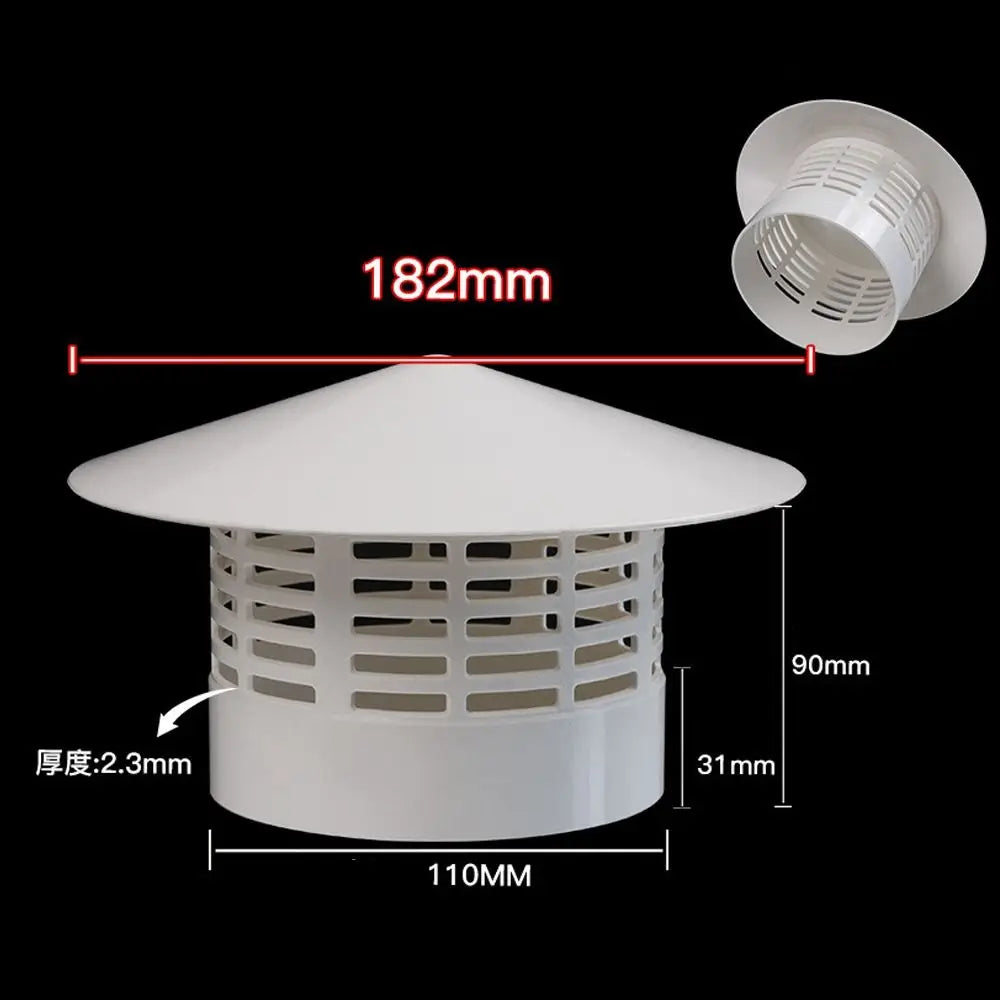 PVC Round Roof Air Vent Grille 75–200mm | Weatherproof Cap Roof Vent Cover HIP