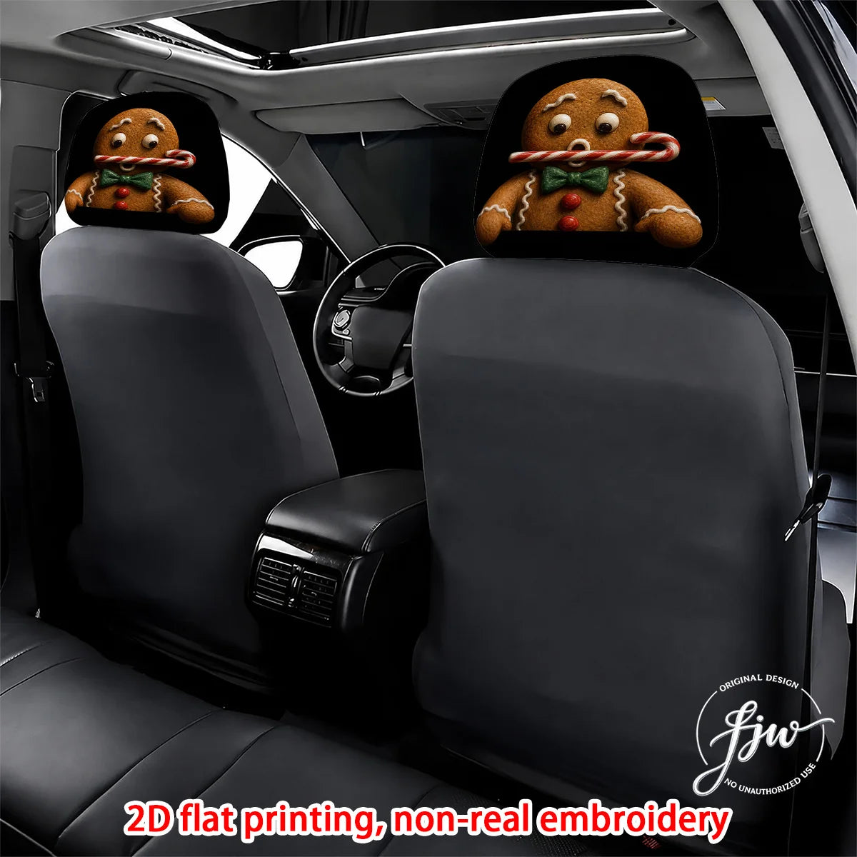 Christmas Gingerbread Man Car Headrest Covers – 2pc Set Car Headrest Covers HIP