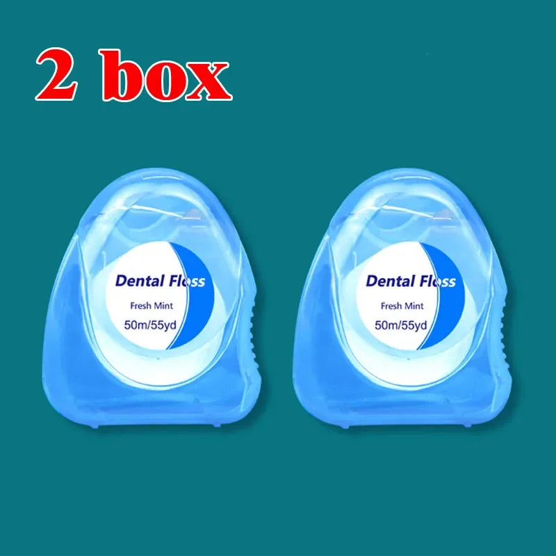 3-Pack Mint Dental Floss – Shred-Resistant Plaque Removal Dental Floss HIP C686-Blue 2 box
