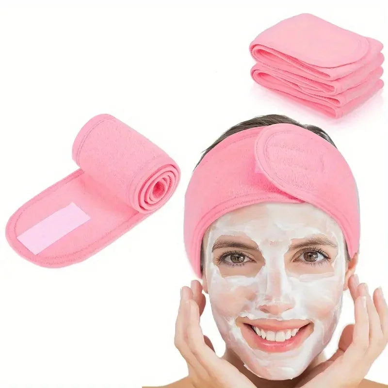Adjustable Wide Spa Headband – Makeup, Bath & Yoga Use Spa Headband HIP C683-pink 1pcs