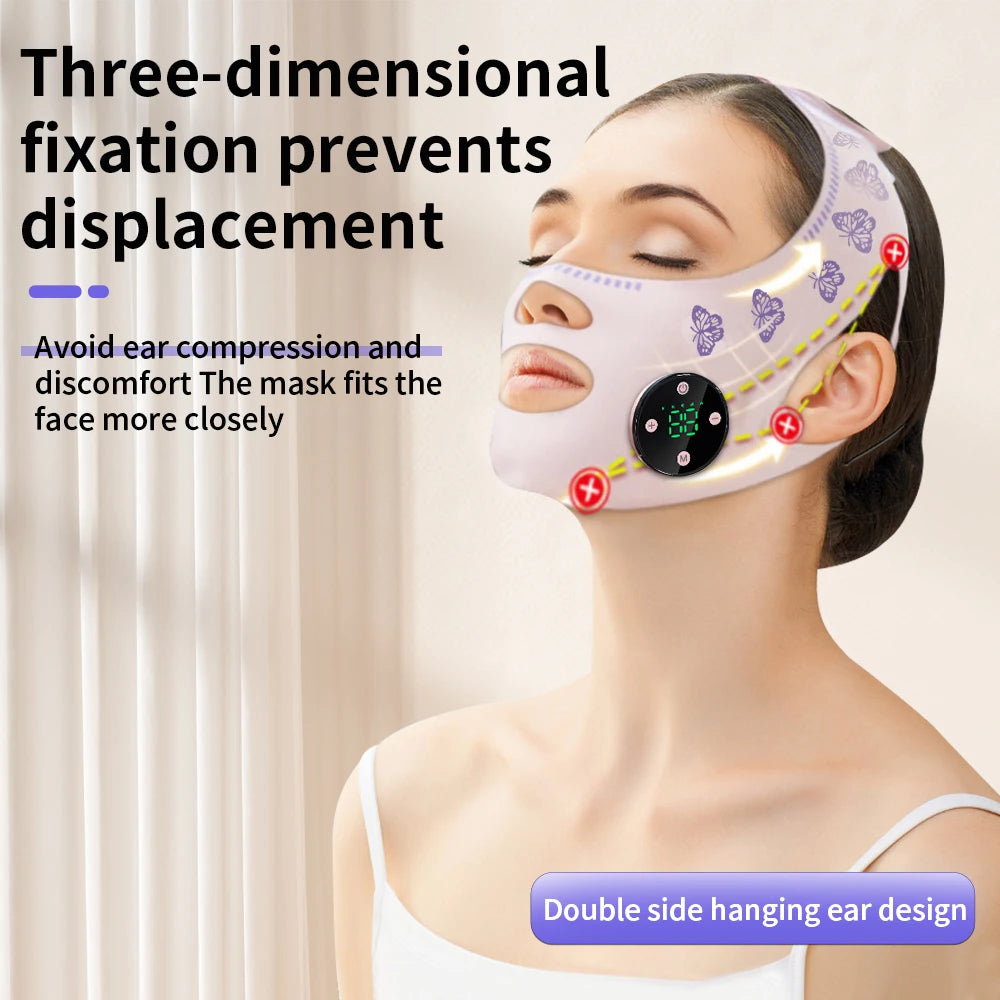 CAMMUO EMS Face Lifting Slimming Strap – USB Rechargeable EMS Face Lifting Mask HIP