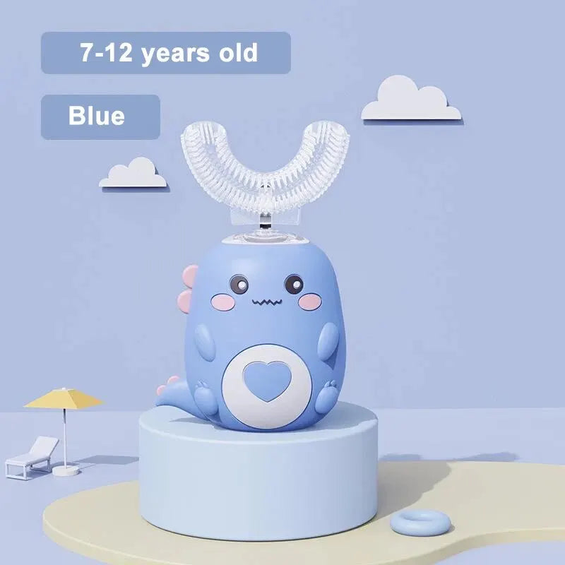 Kids U-Shaped Electric Toothbrush – 360° Sonic, USB Charge Kids Electric Toothbrush HIP 7-12 years old blue