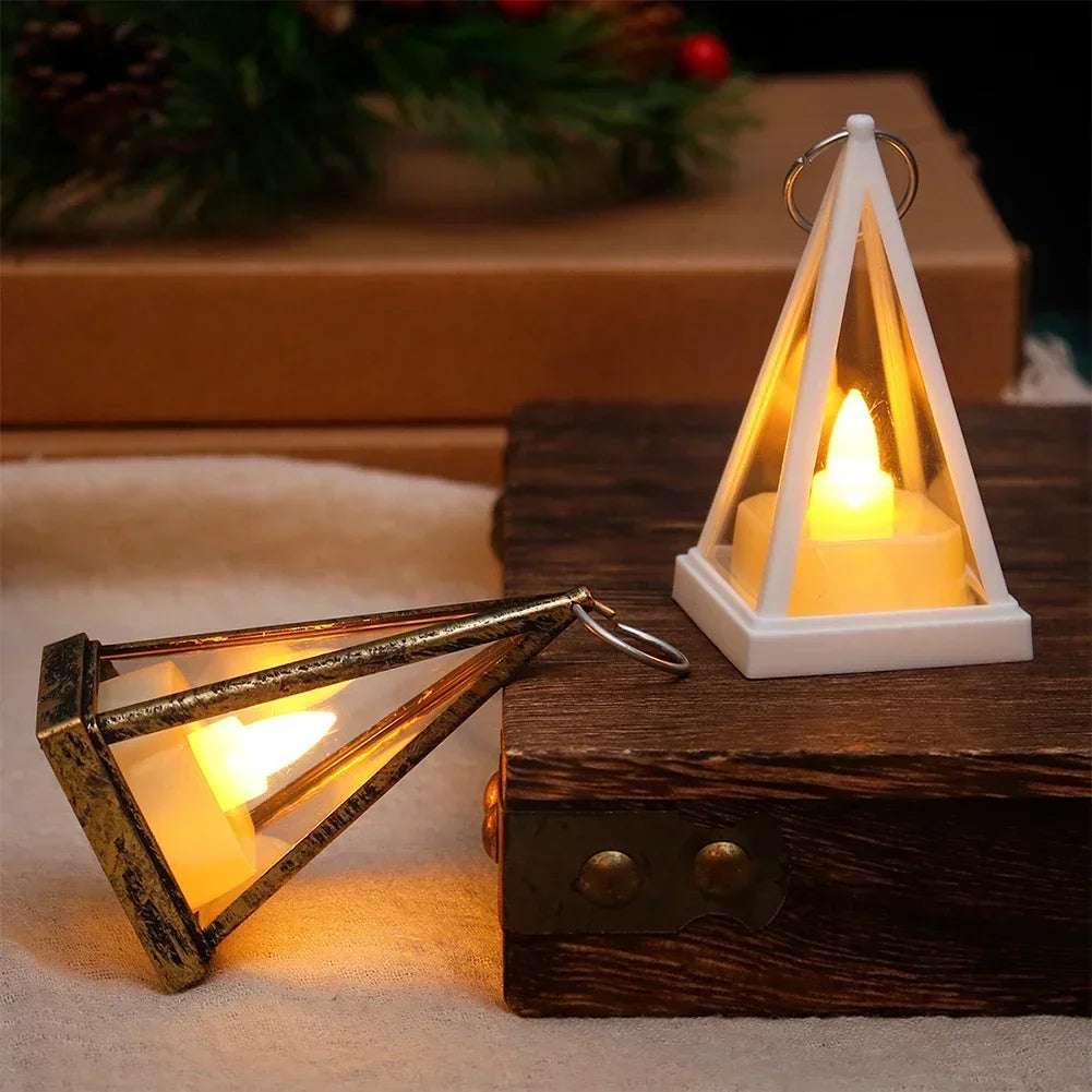 1pc Night Light Triangle Candle Pattern LED Electronic Light Bedroom Atmosphere Light Christmas Home Decoration Accessories HIP