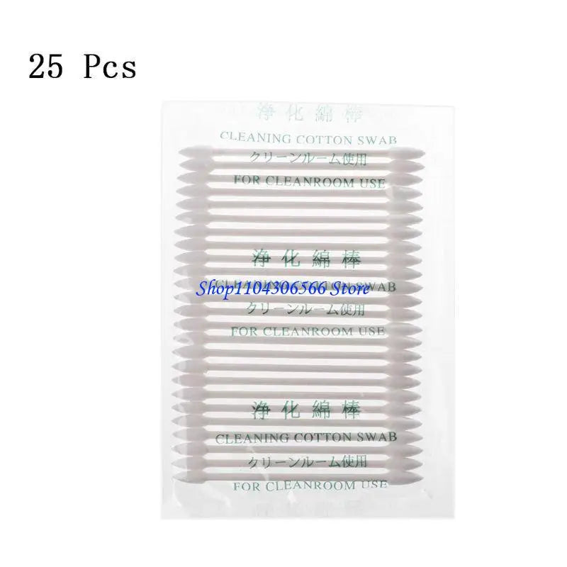 25-Pack Double Head Cotton Swabs for USB & Earphone Ports Electronics Cleaning Swabs HIP Deep Yellow CN