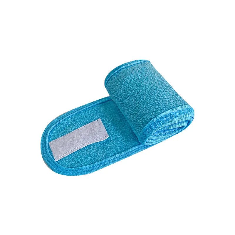 Eyelashes Extension Spa Face Headband Wrap Head Terry Cloth Headband Make Up Stretch Towel with Magic Tape Makeup Accessories HIP Blue Chemical Fiber