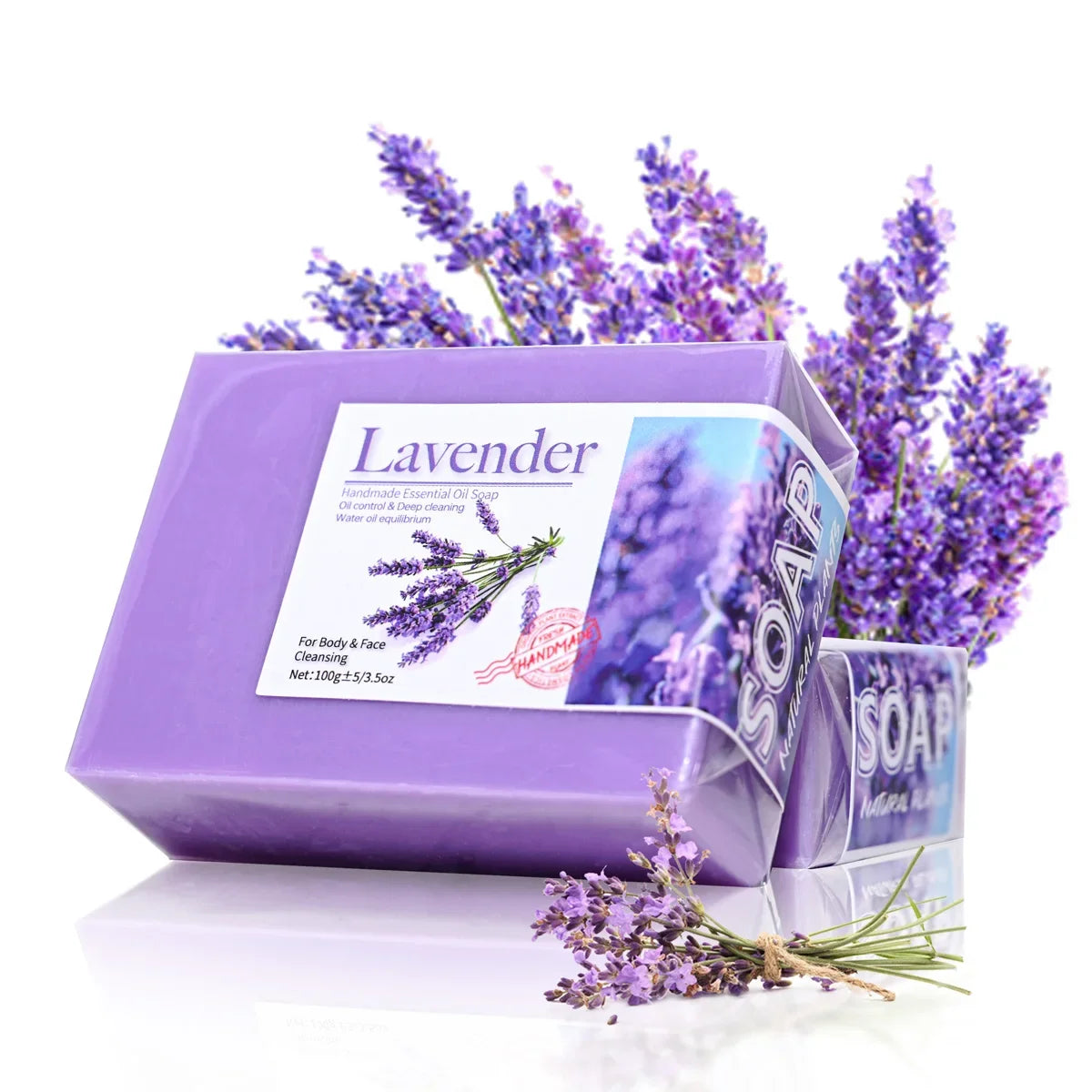 Organic Lavender Essential Oil Handmade Soap 100g | LUXURYTO Handmade Soap Bar HIP