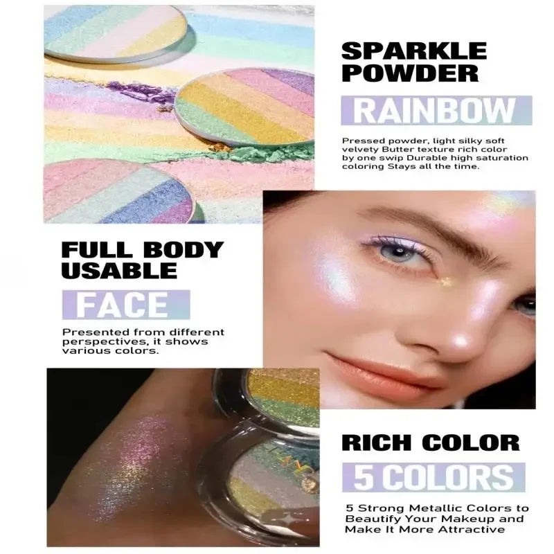 Handaiyan 5-Color Chameleon Glitter Eyeshadow Palette Eyeshadow Palette HIP