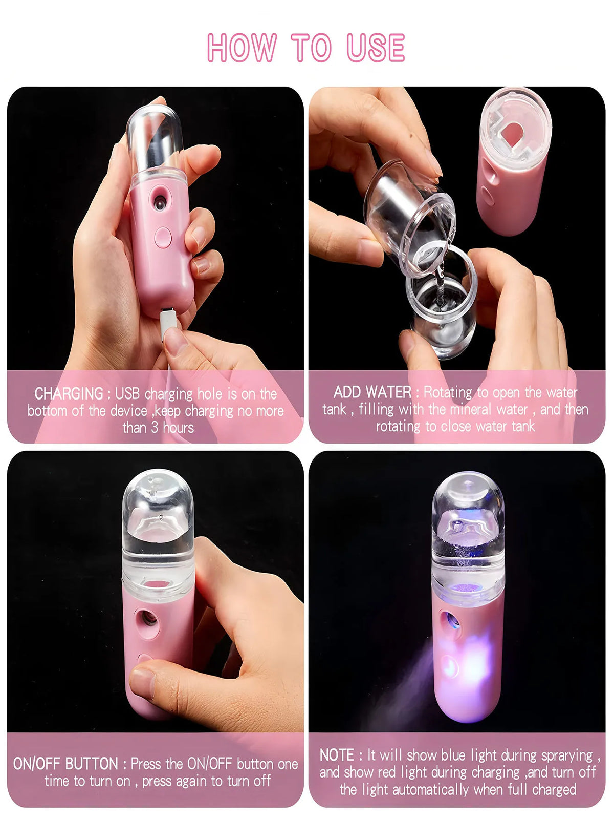USB Rechargeable Facial Mist Sprayer – Nano Face Steamer Facial Mist Sprayer HIP