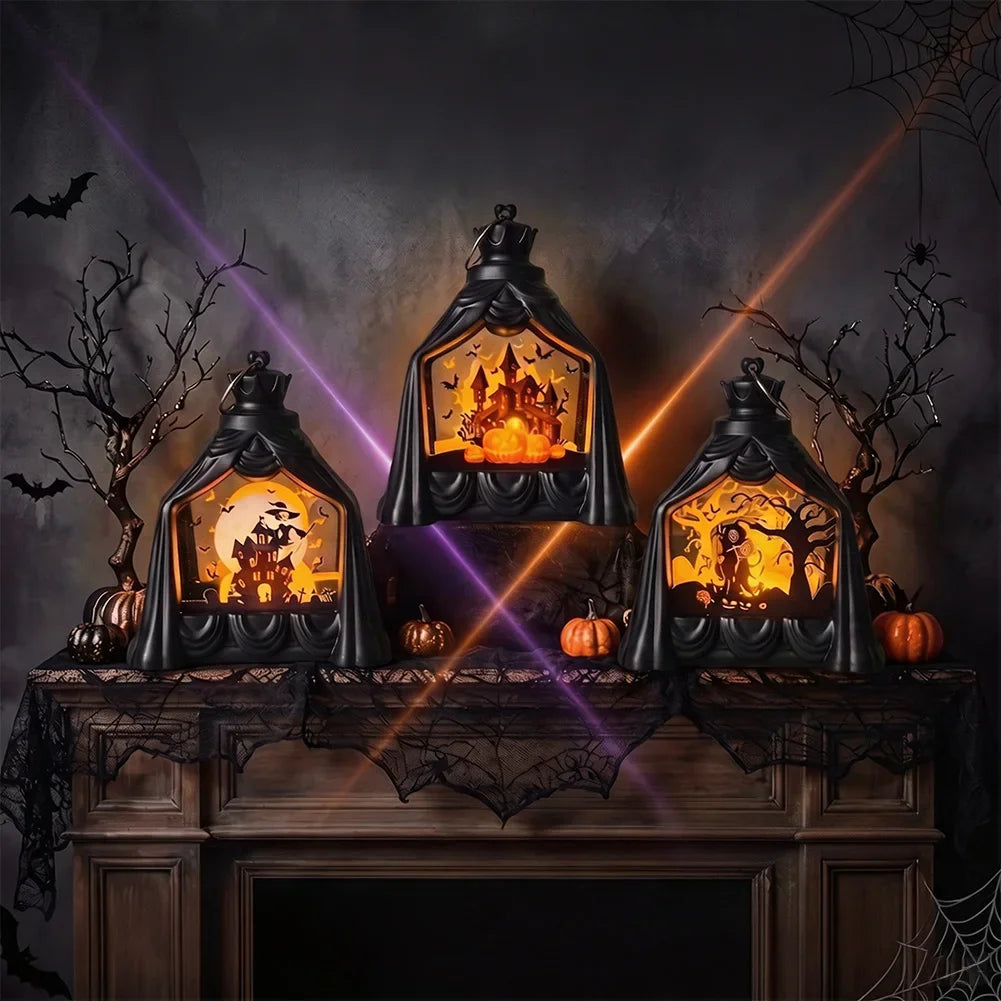 With Handle LED Candle Halloween Glowing Pumpkin Lantern Batteries Included Spooky Decor For Kids Trick Or Treat Home Party HIP