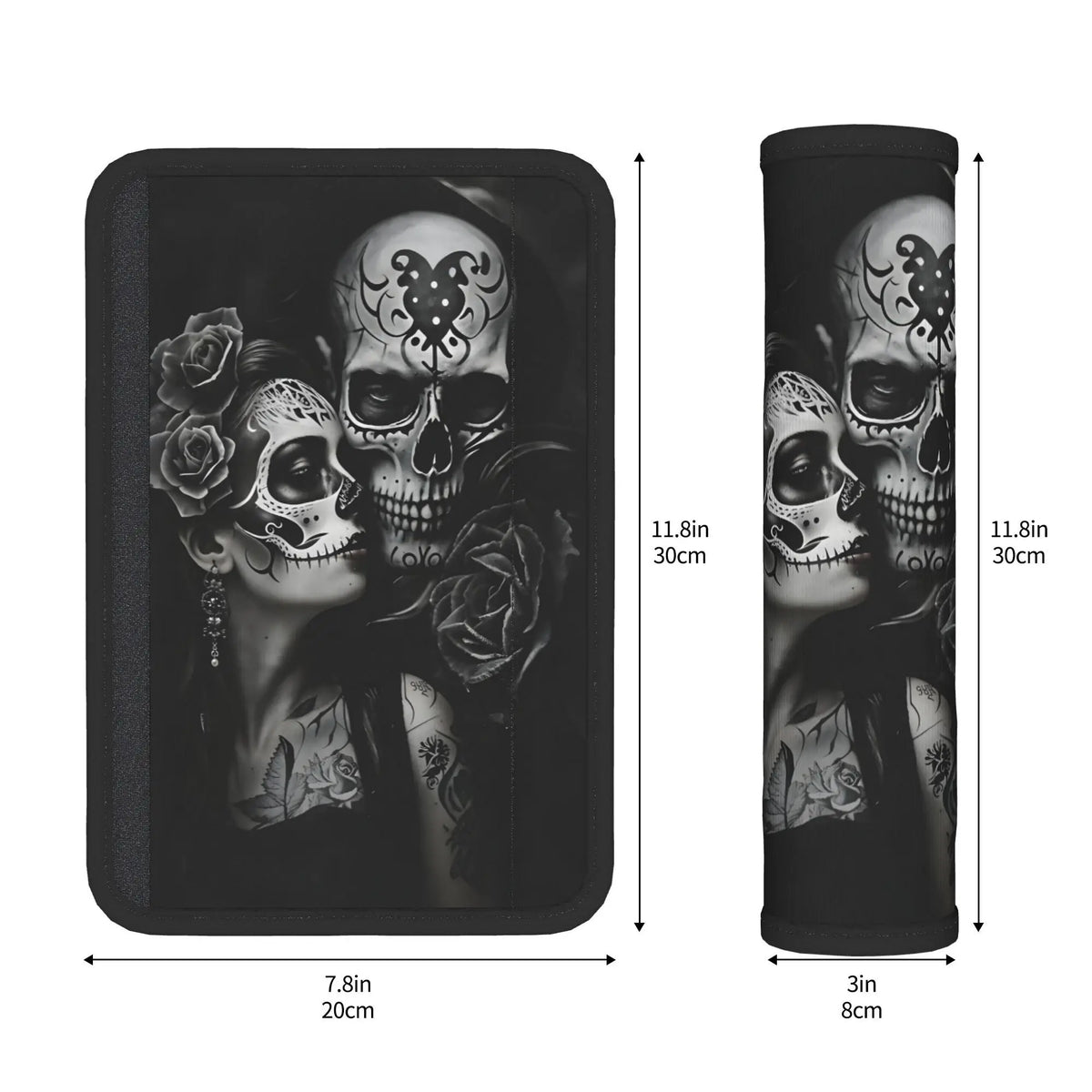 Day of the Dead Sugar Skull Car Seat Belt Covers – 2pc Set Car Seat Belt Cover HIP