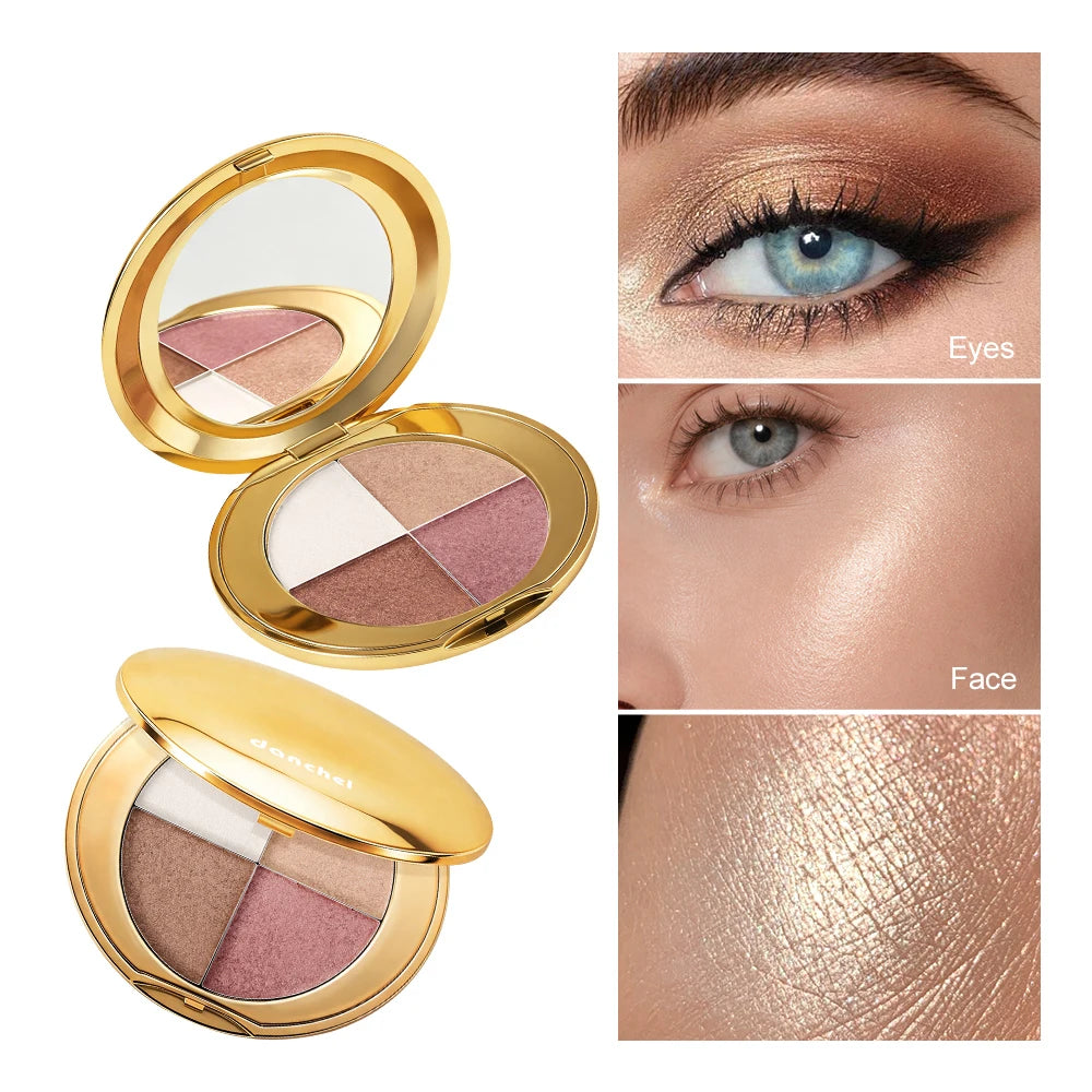 4 Colors Face Palette Highlighting Blush Bronzer Eyeshadow Contour Stick Cosmetic Set Bright Matte Finish Shading Cosmetics HIP
