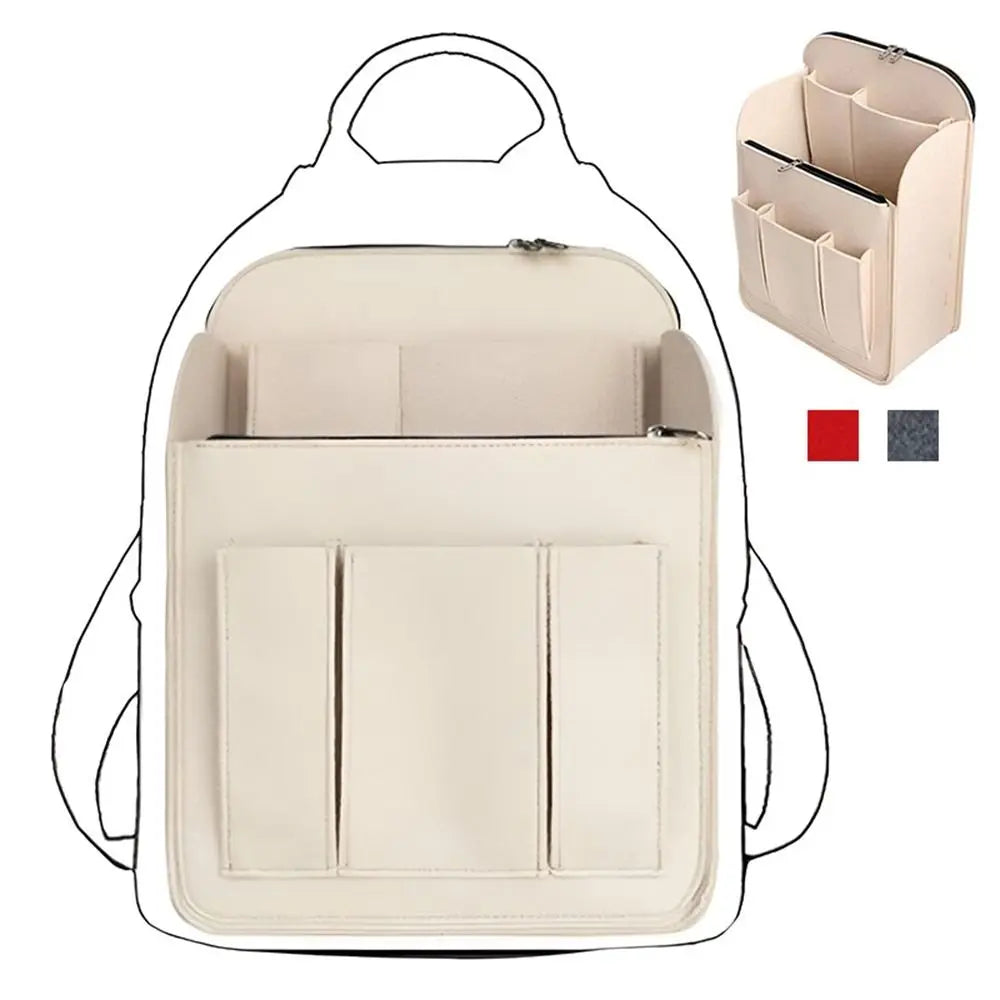Felt Backpack Insert Organizer – Multi-Pocket Inner Bag Bag Insert Organizer HIP