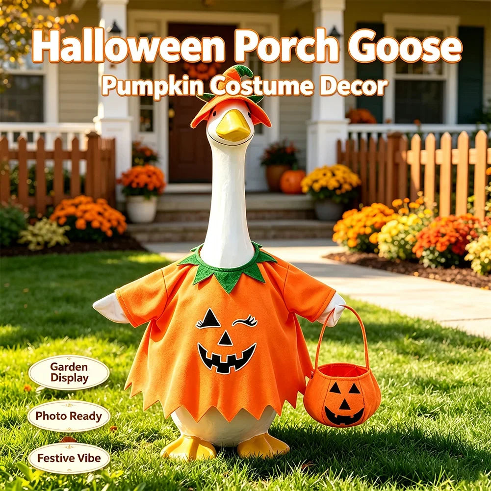 Halloween Luminous White Ghost Porch Goose Costume Pumpkin Ghost Wizard Costume Set Indoor Outdoor Haunted House Halloween Decor HIP