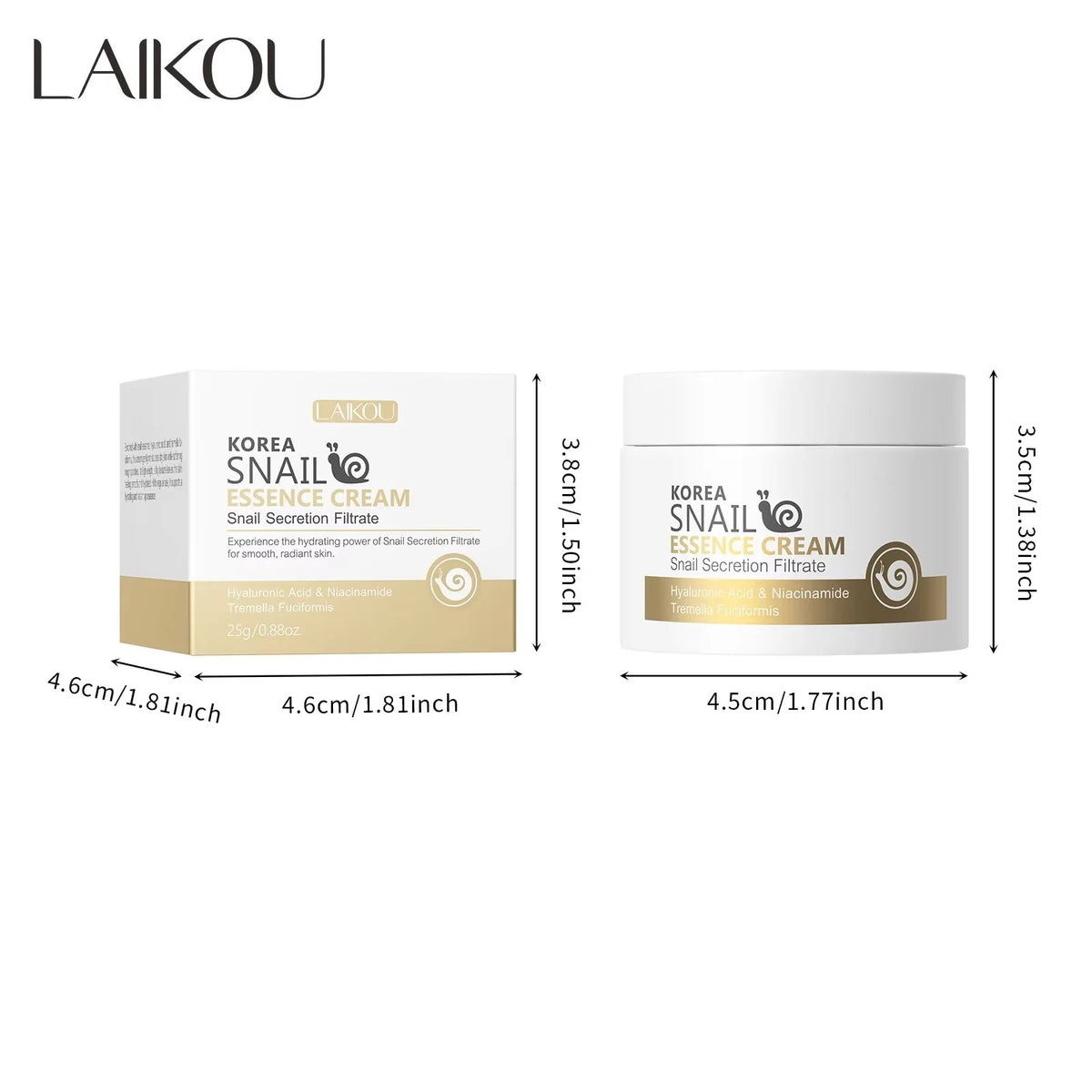 LAIKOU Snail Essence Face Cream 25g – Moisture & Firming Face Moisturizer Cream HIP LK83465G