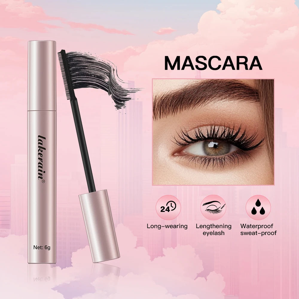 Waterproof Mascara Lengthens Eyelashes Extension Black Silk Fiber Mascara Female Non-smudge Mascara Makeup Cosmetic HIP