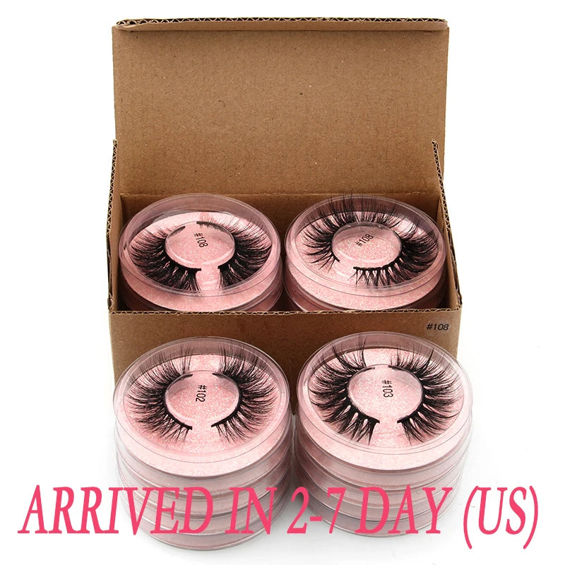 4/10/20/50/100 PAIRS Wholesale Eyelashes Natural Soft Mink Eyelashes 3D Mink Lashes Volume Cilios Makeup Faux Cils In Bulk HIP