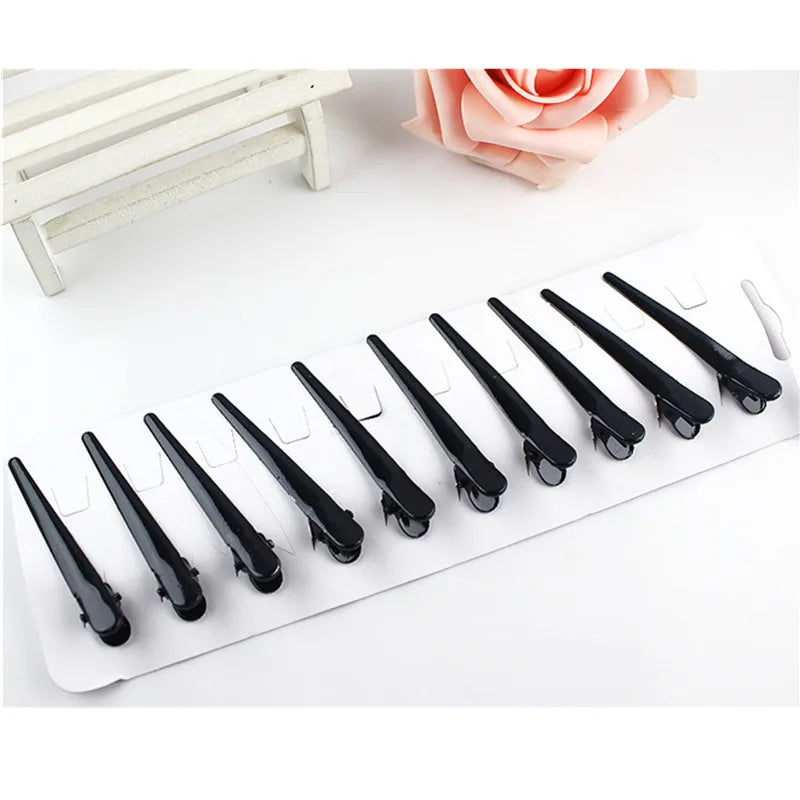 10Pcs DIY Black Metal Hair Clip Single Prong Hairstyle Alligator Hair Clip Large Barrettes Headwear For Women Wholesale Hairpin HIP