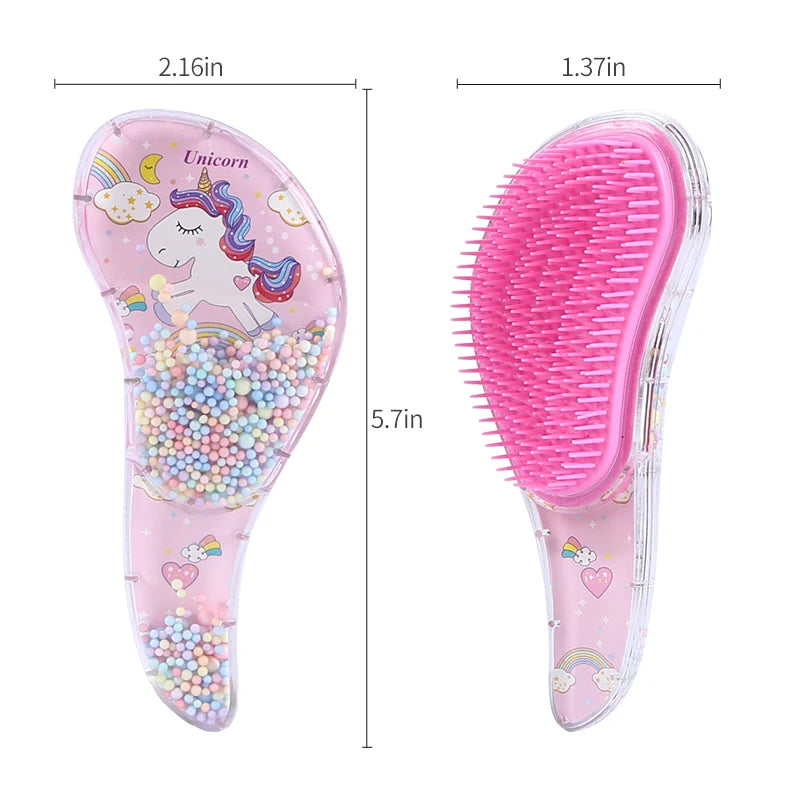 Cartoon Magic Comb Anti-static Massage Unicorn Hair Brushes Tangle Detangle Shower Massage Hairbrush Comb Salon Accessories Pink HIP