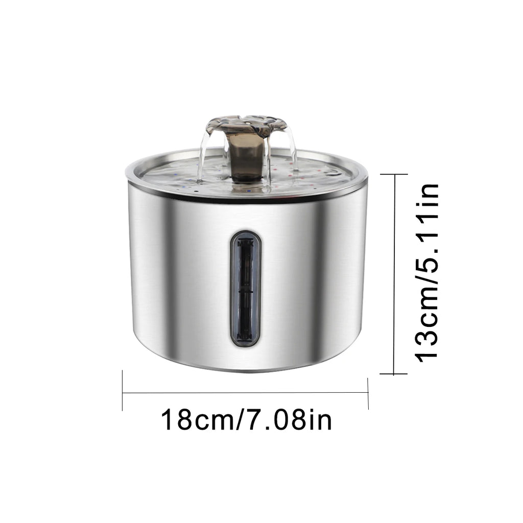 2.5L Stainless Steel Automatic Pet Water Dispenser Fountain For Cats And Dogs Drinking Bowl Easy To Clean Multiple Pets Supplies HIP