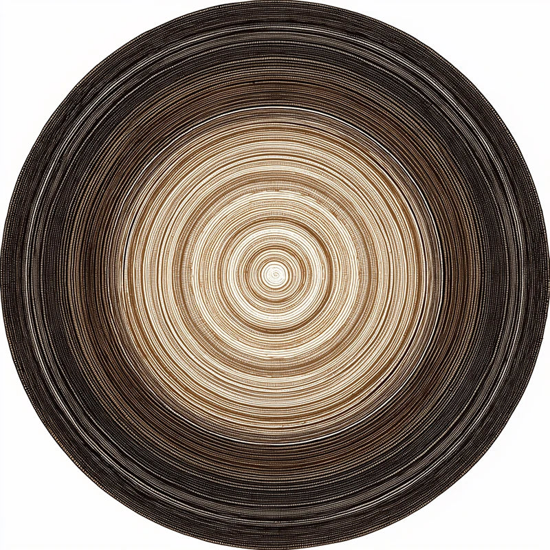 Soft Faux Cashmere Round Rug – Wabi-Sabi Geometric Floor Mat Decorative Area Rug HIP GU6700-YD Diameter 80cm