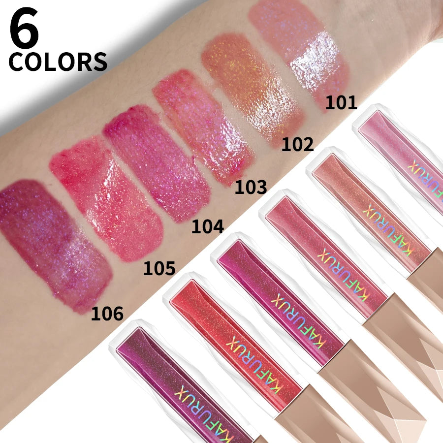 1PC Shimmer Lip Gloss For Fuller Lip Effect, Moisturizing Lip Care Lip Essence Long Lasting Lip Glaze Sexy Lips Makeup Pink Red HIP