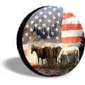 Horses American Flag Spare Tire Cover – Polyester Wheel Protector Spare Tire Cover HIP Acquiesce 15 in