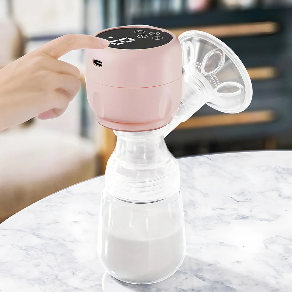 2-in-1 Portable Electric Breast Pump with Bottle – Pink Electric Breast Pump HIP