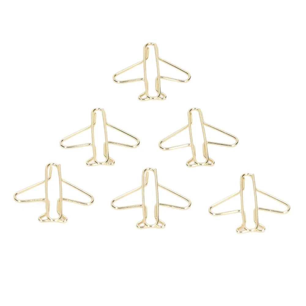 100-Pack Gold Airplane Paper Clips – Jumbo 30x28mm | HIP Novelty Paper Clips HIP