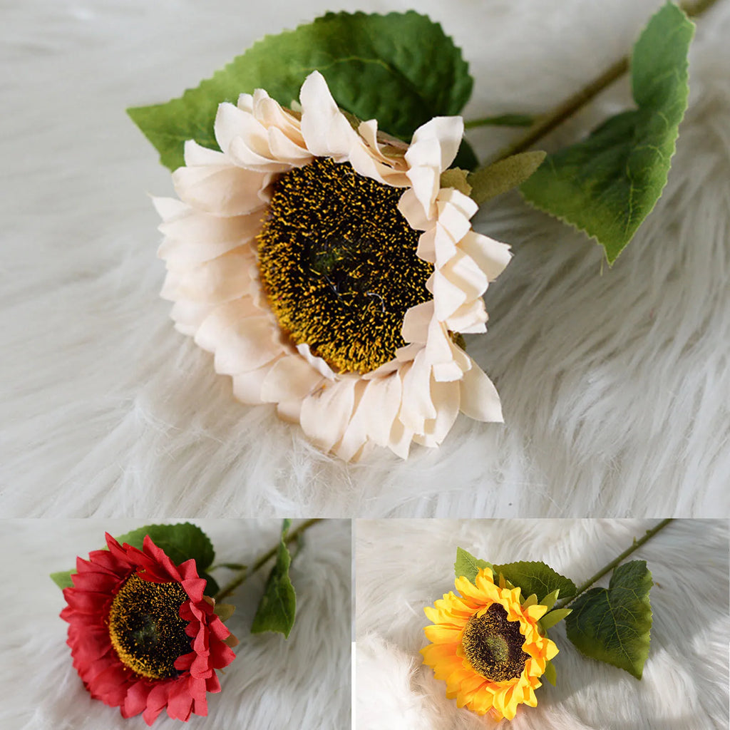 Simulation Sunflower Pastoral Style Artificial Flower False Silk Sunflower for Home Decoration Sunflower HIP