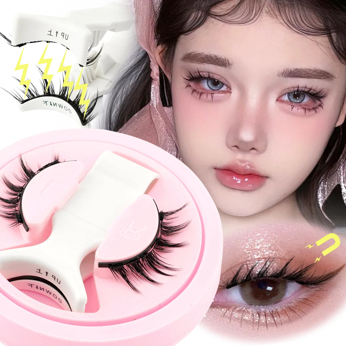 YSDO Magnetic Eyelashes Glue-free False Eyelashes Natural Eyelash Manga Lashes Soft Magnetic False Eyelashes Daily Makeup Tool HIP