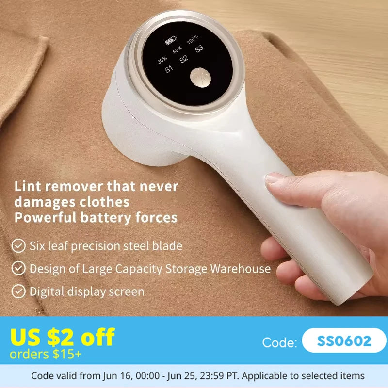 Electric Lint Remover & Fabric Shaver – USB Rechargeable Electric Fabric Shaver HIP
