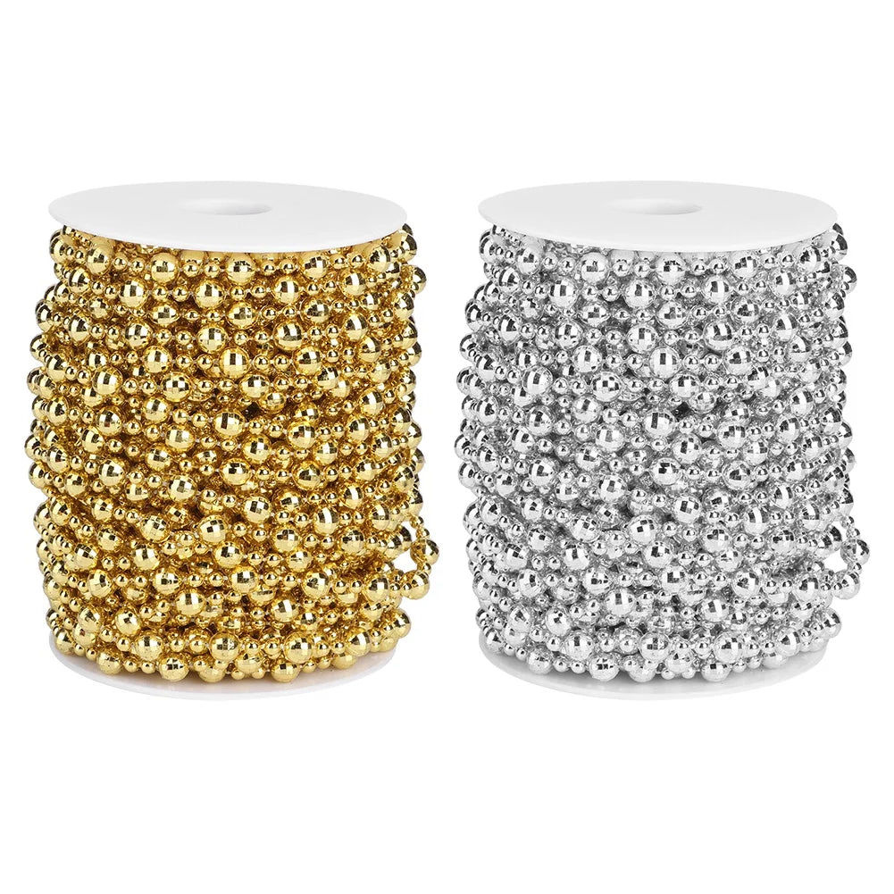 20m Artificial Faux Pearl Bead String for Christmas Tree Wedding Curtain DIY Decoration DIY Decoration Accessory Faux Pearl Bead HIP