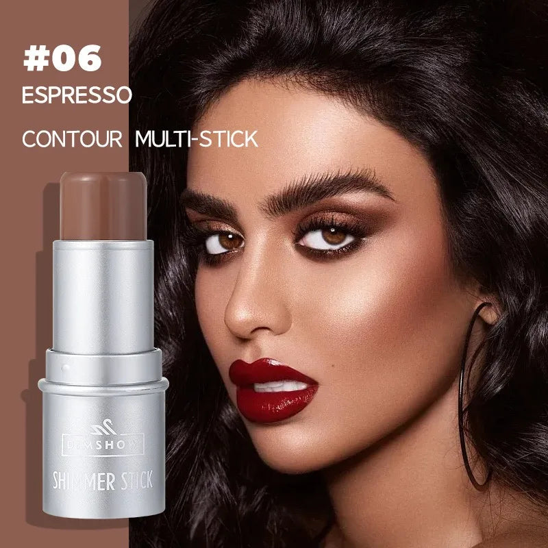 Face Brown Contouring Bronzer Stick Multifunctional Highlighter Blush Silkworm Brightening Sculpt Facial Outline Shadow Cosmetic HIP 06 Contour-1pc