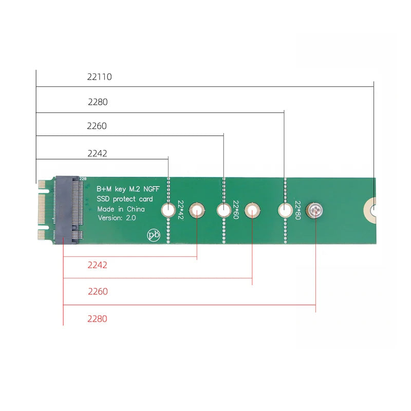 M.2 NVMe NGFF SSD Extension Board B+M Key Test Card SSD Extension Adapter HIP